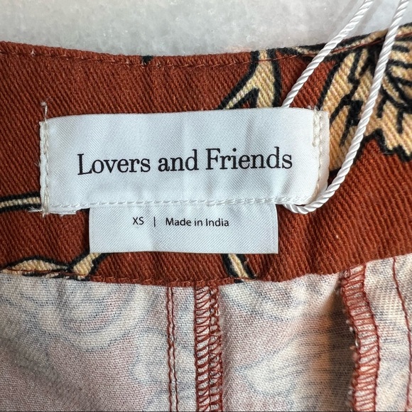Lovers + Friends Revolve High Rise Drew Pant In Zoe Rust Floral Size XS - NWT - Picture 10 of 13